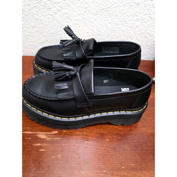Dr. Martens Adrian Arcadia Unisex Leather Platform Tassel Loafers Black Size 7/8 - Picture 4 of 7